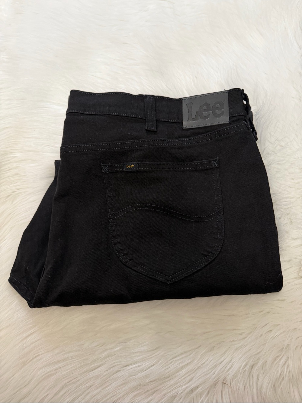 Lee Black Regular Straight Jeans Sz 48 x 30